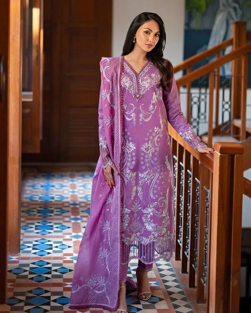 Mushq Pakistan lavender Pink Organza – view 1 – Poshaq