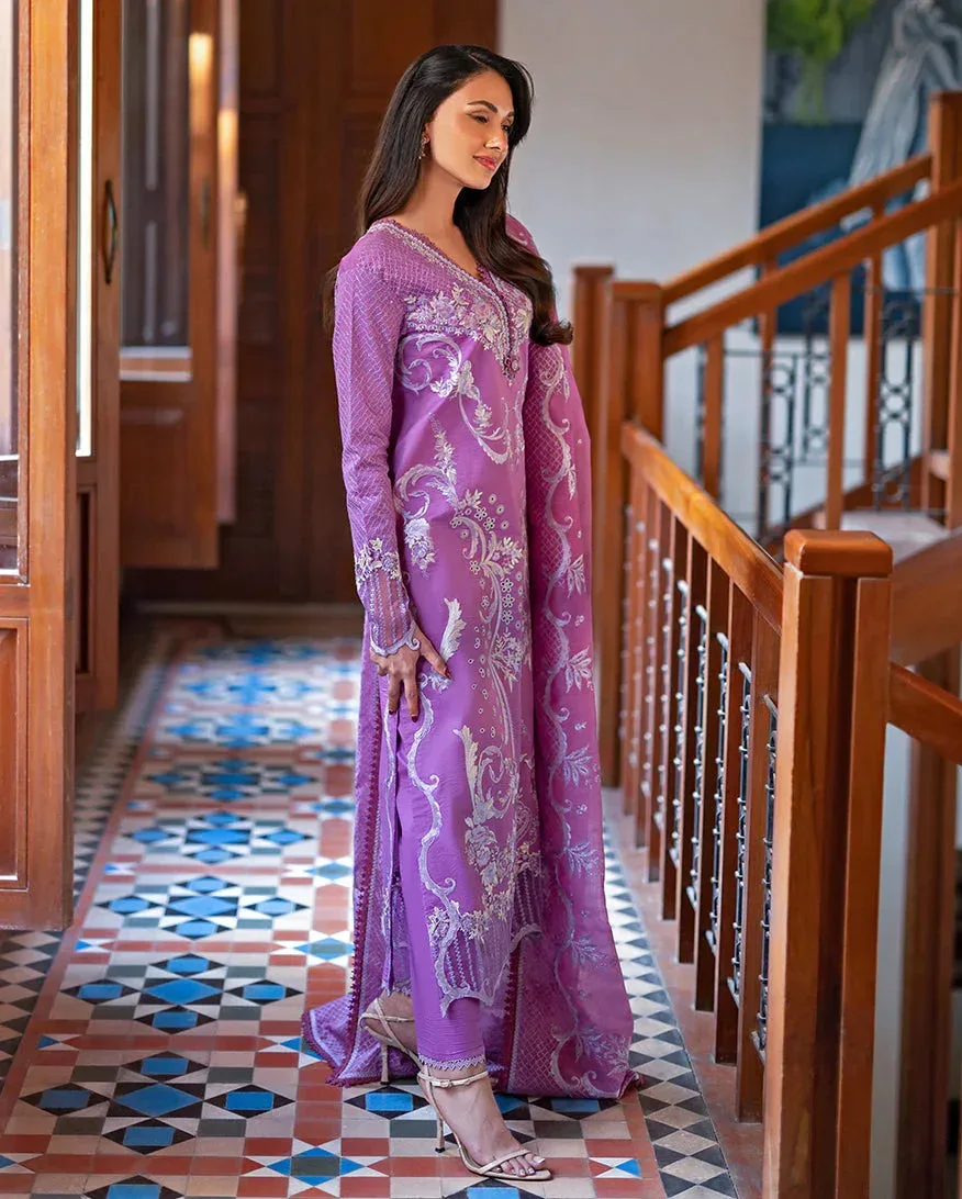 Mushq Pakistan lavender Pink Organza – view 2 – Poshaq