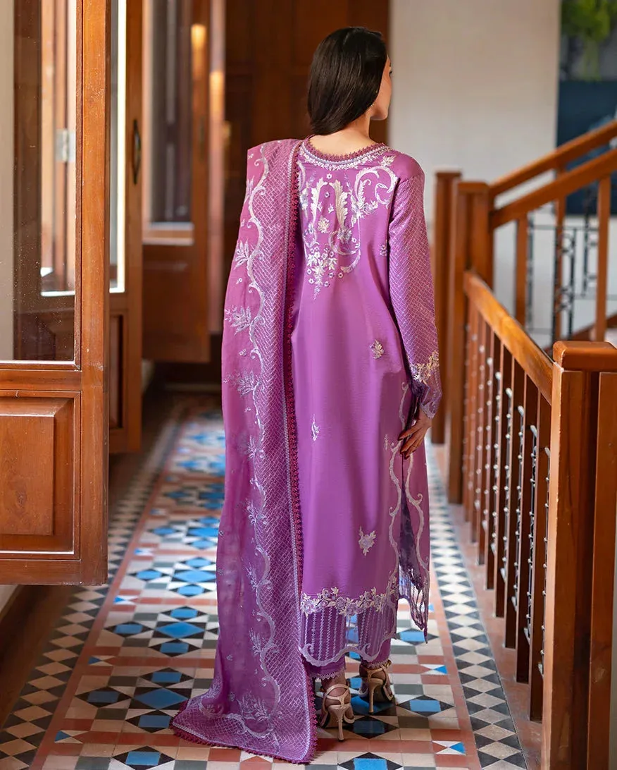 Mushq Pakistan lavender Pink Organza – view 3 – Poshaq