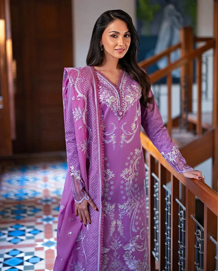 Mushq Pakistan lavender Pink Organza – view 5 – Poshaq