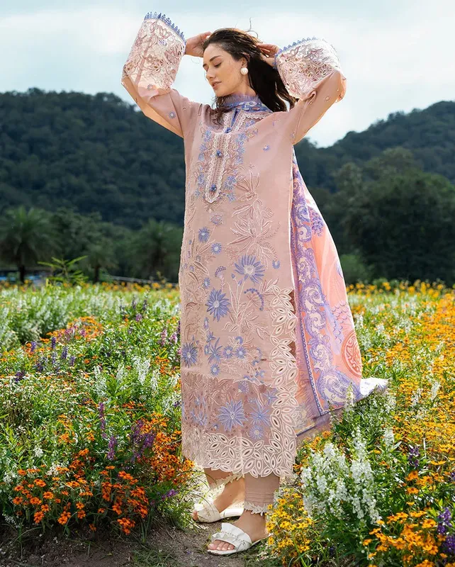 mushqofficial Peach Pink Organza – view 1 – Poshaq