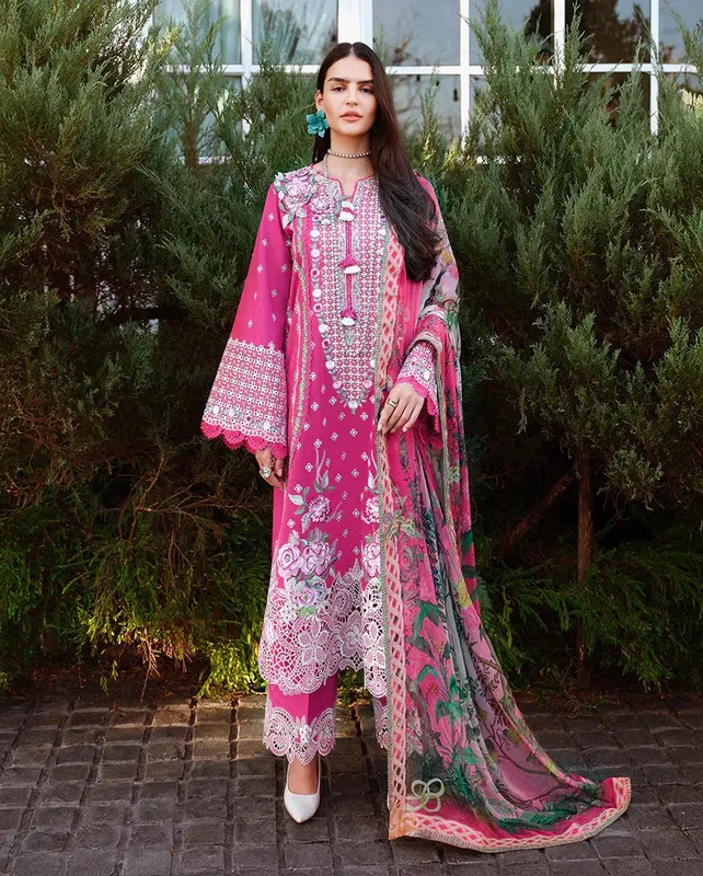 mushqofficial Fushia Pink Organza – view 1 – Poshaq
