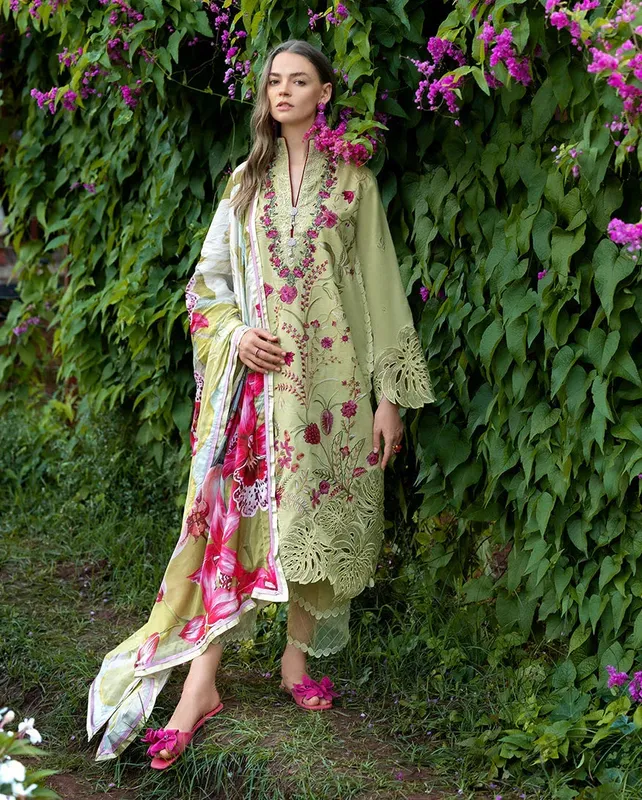 mushqofficial Green Organza – view 1 – Poshaq