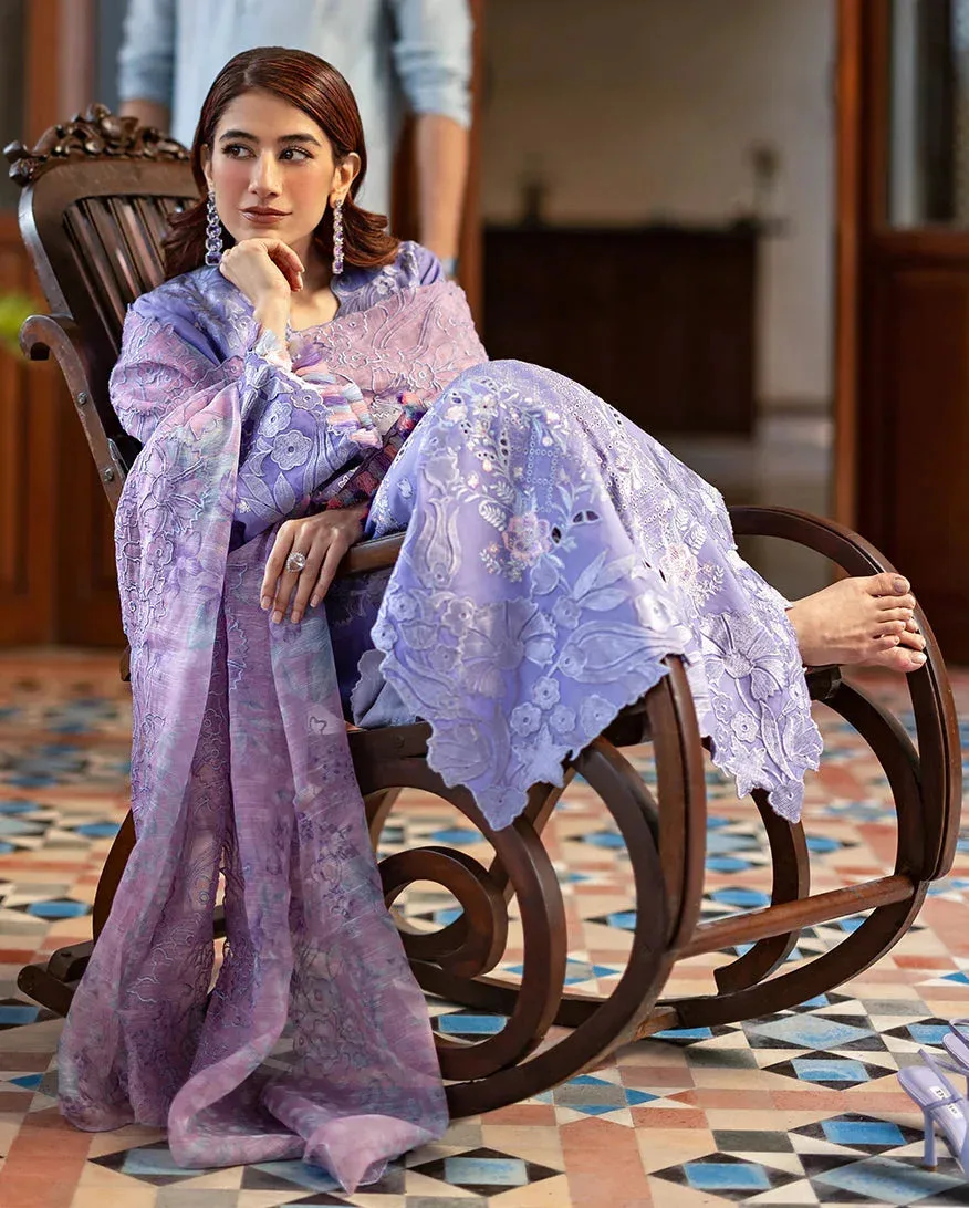Mushq Pakistan Lilac Organza – view 7 – Poshaq