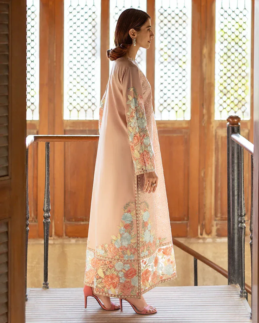 Mushq Pakistan Light peach Organza – view 2 – Poshaq