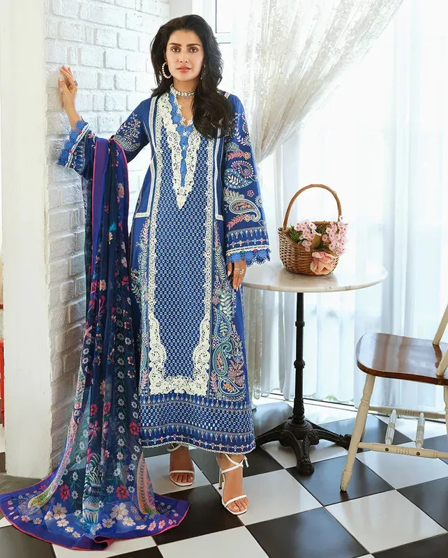 mushqofficial Navy Blue Chiffon – view 1 – Poshaq