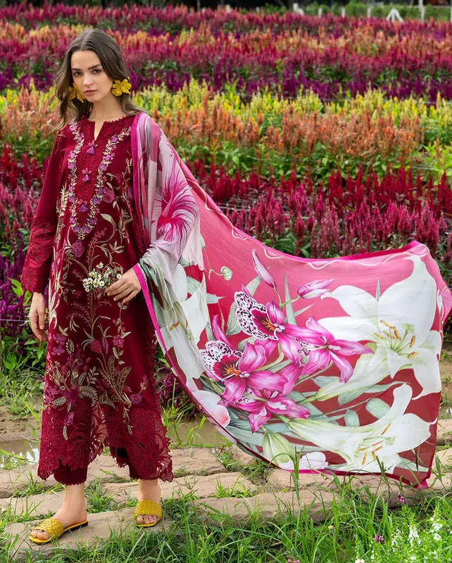 mushqofficial Red Organza – view 1 – Poshaq