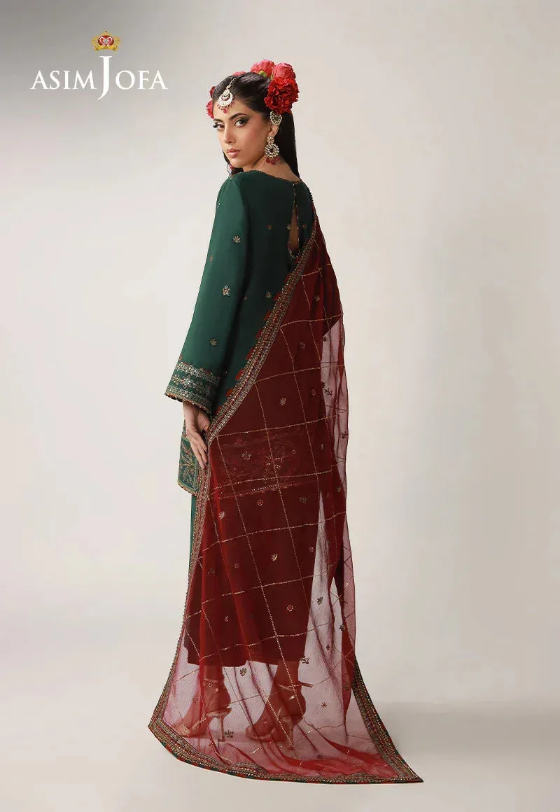 LAYAAN Festive Collection Maroon Chiffon – view 3 – Poshaq