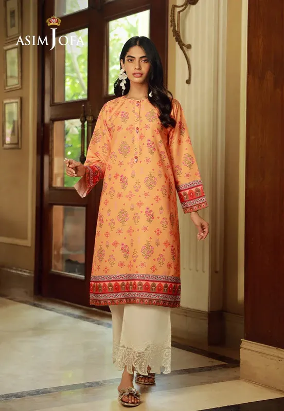 Silk Symphony Orange Raw Silk – view 1 – Poshaq