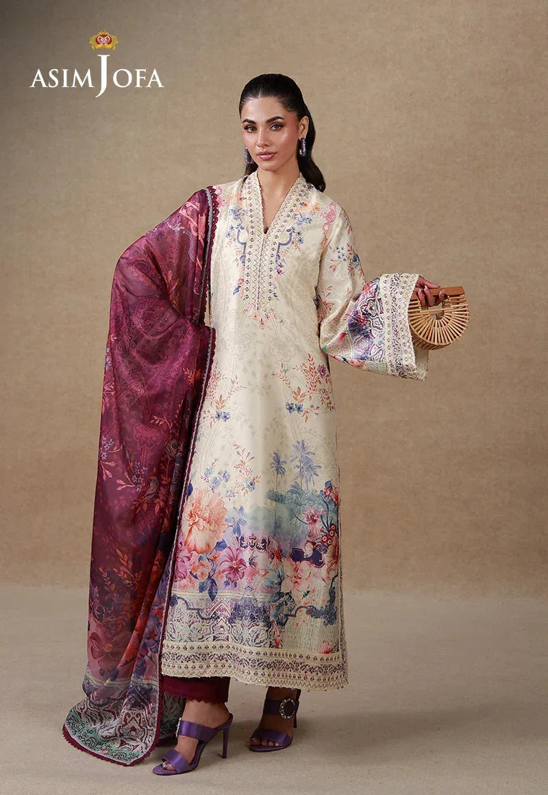 SILK GRANDEUR Cream Raw Silk – view 2 – Poshaq