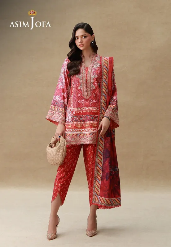 SILK GRANDEUR Red Organza – view 1 – Poshaq