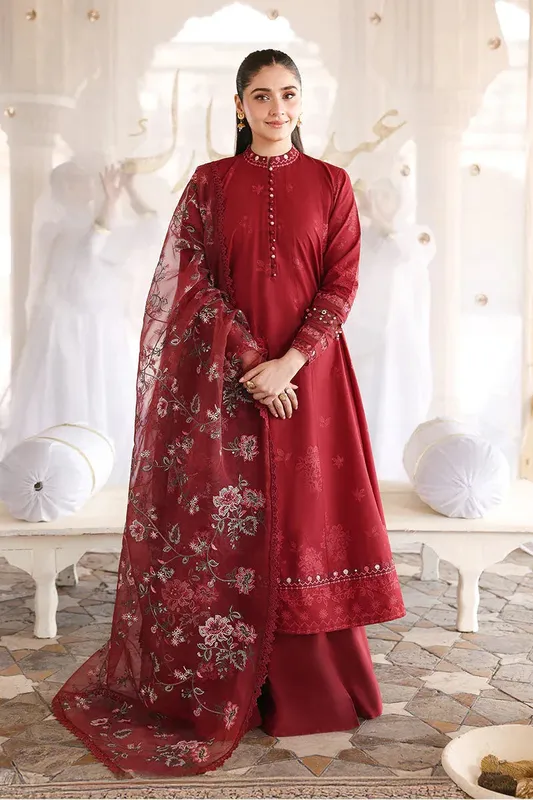 CROSS STITCH RED Lawn – view 1 – Poshaq