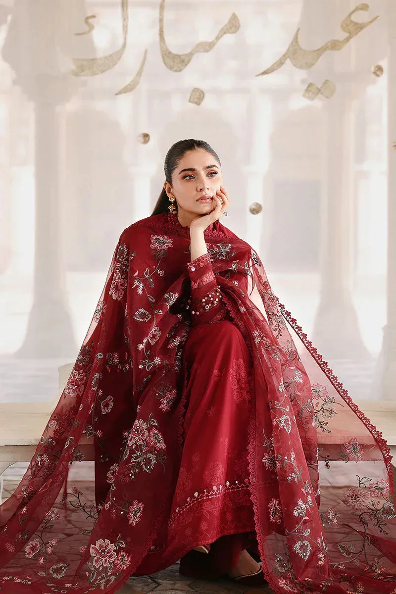 CROSS STITCH RED Lawn – view 2 – Poshaq