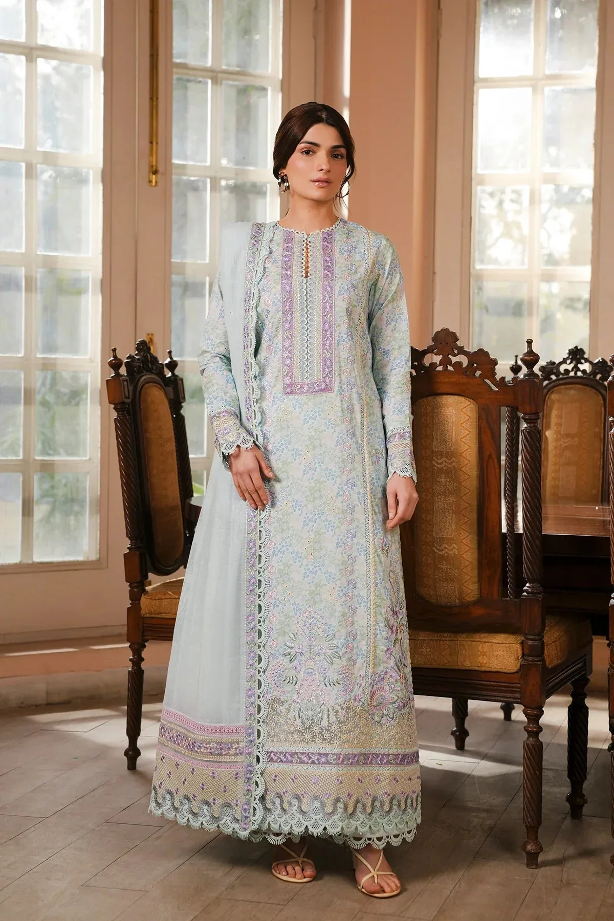 Afrozeh Lawn – view 1 – Poshaq