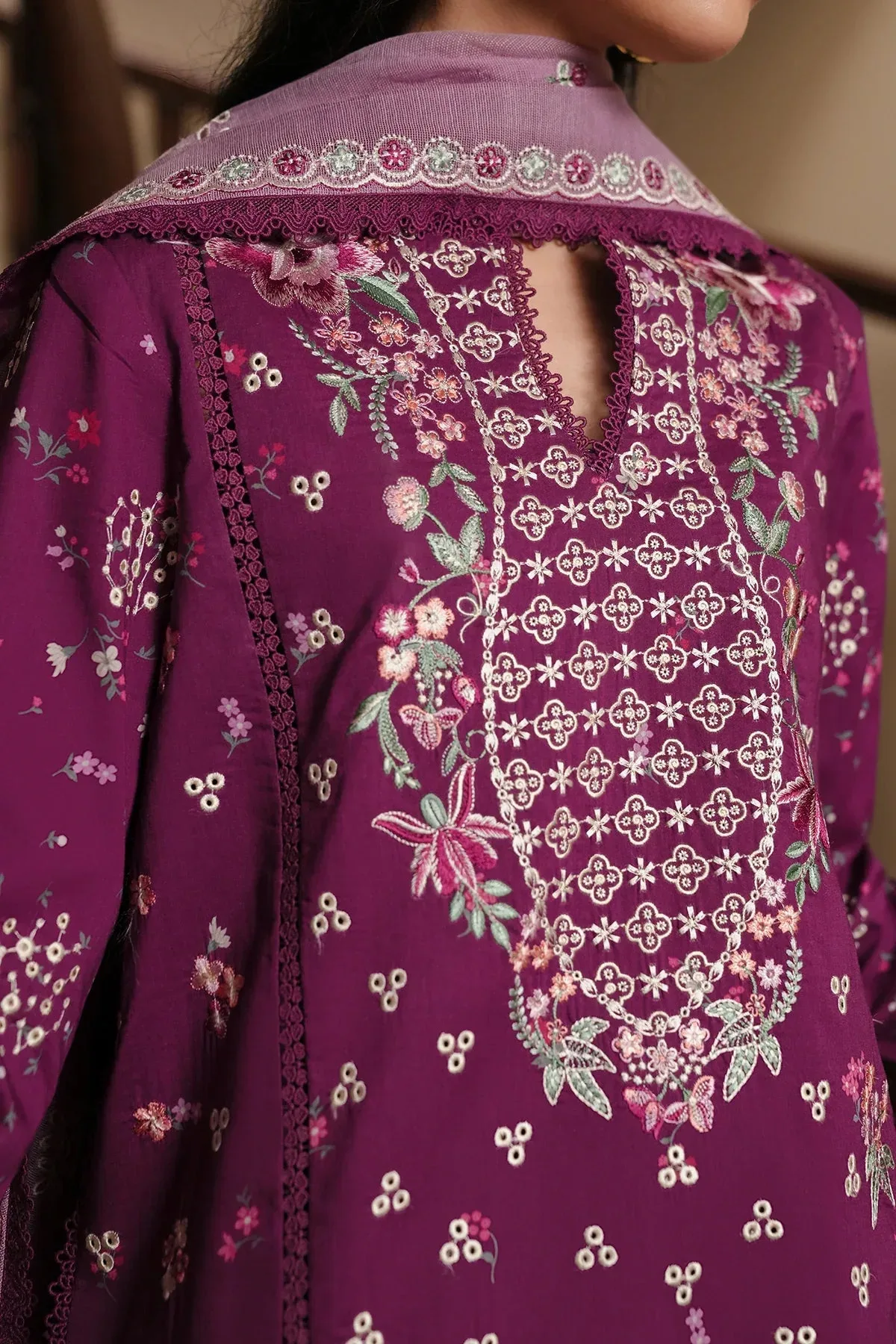 Afrozeh Magenta Organza – view 4 – Poshaq