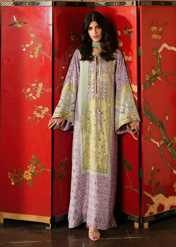 Crimson Lilac Silk – view 1 – Poshaq