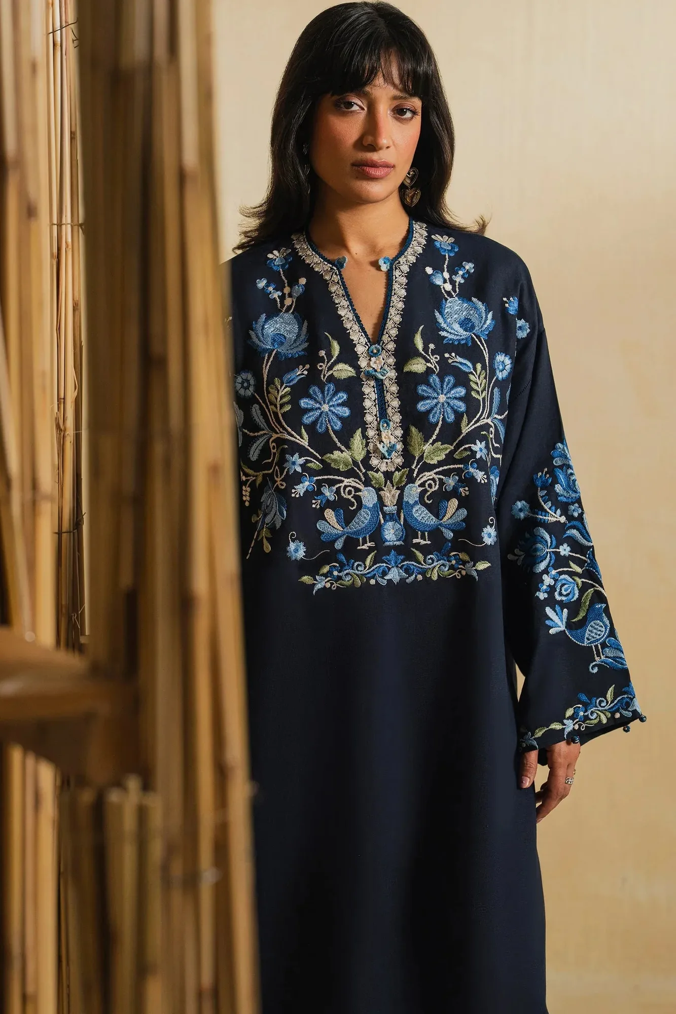Elan Vital Indigene'26 Blue Linen – view 3 – Poshaq