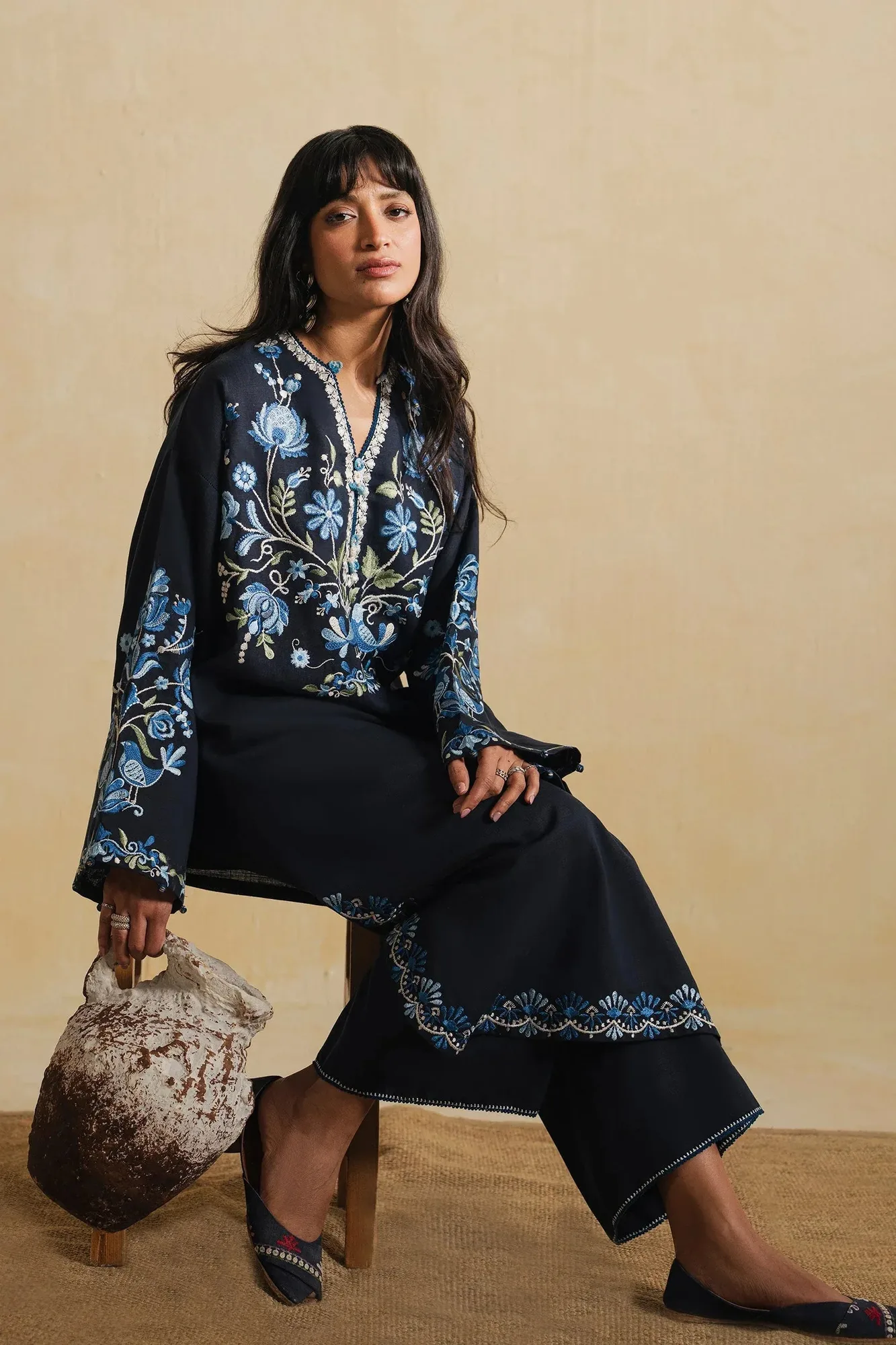 Elan Vital Indigene'26 Blue Linen – view 4 – Poshaq