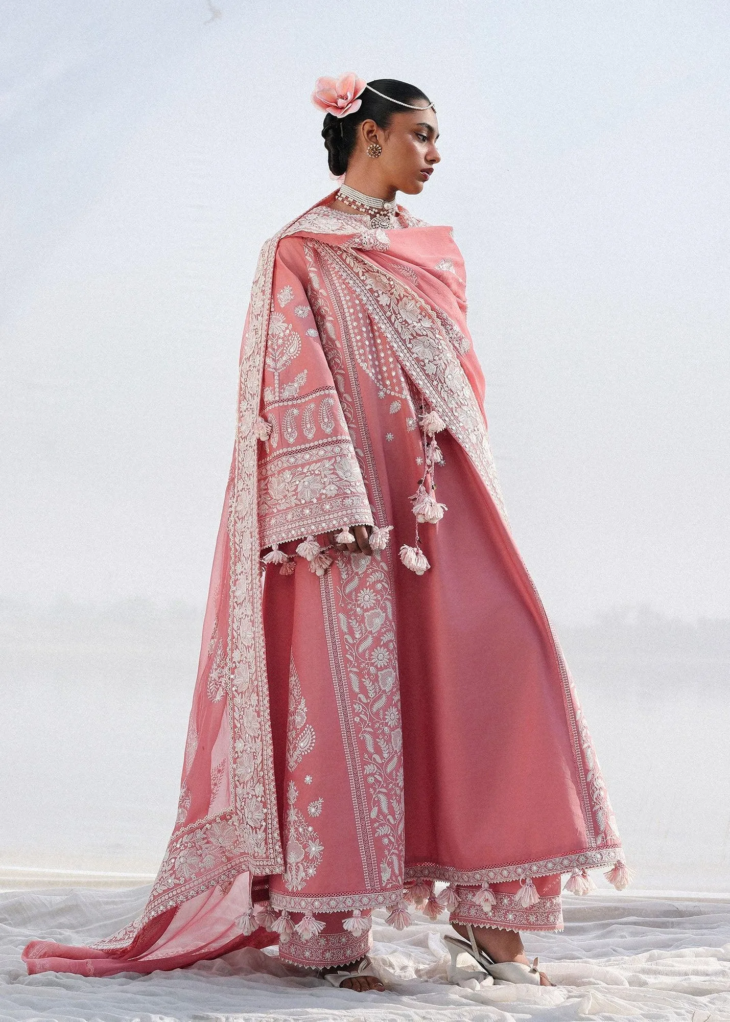 Hussain Rehar White Chiffon – view 2 – Poshaq