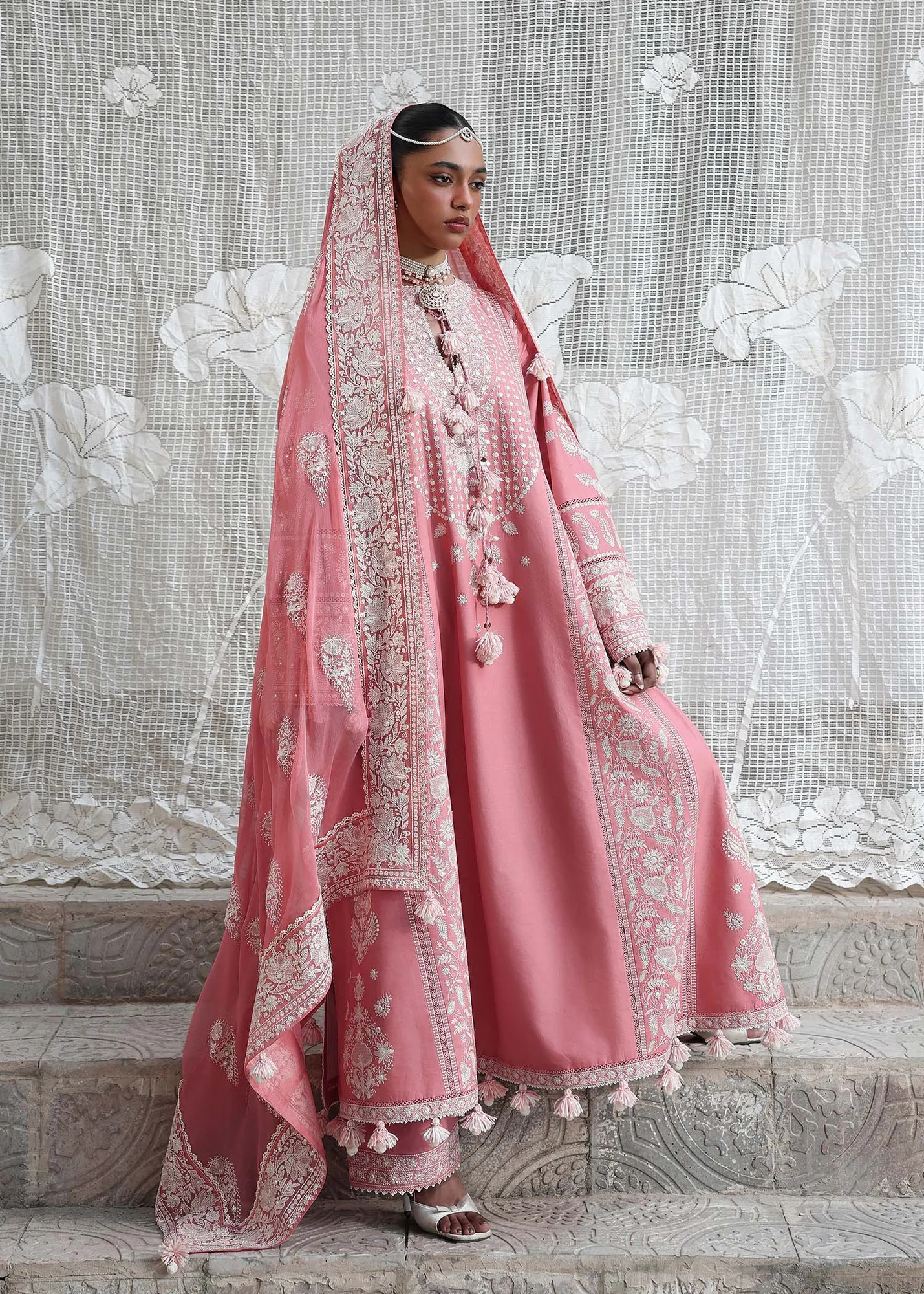 Hussain Rehar White Chiffon – view 3 – Poshaq