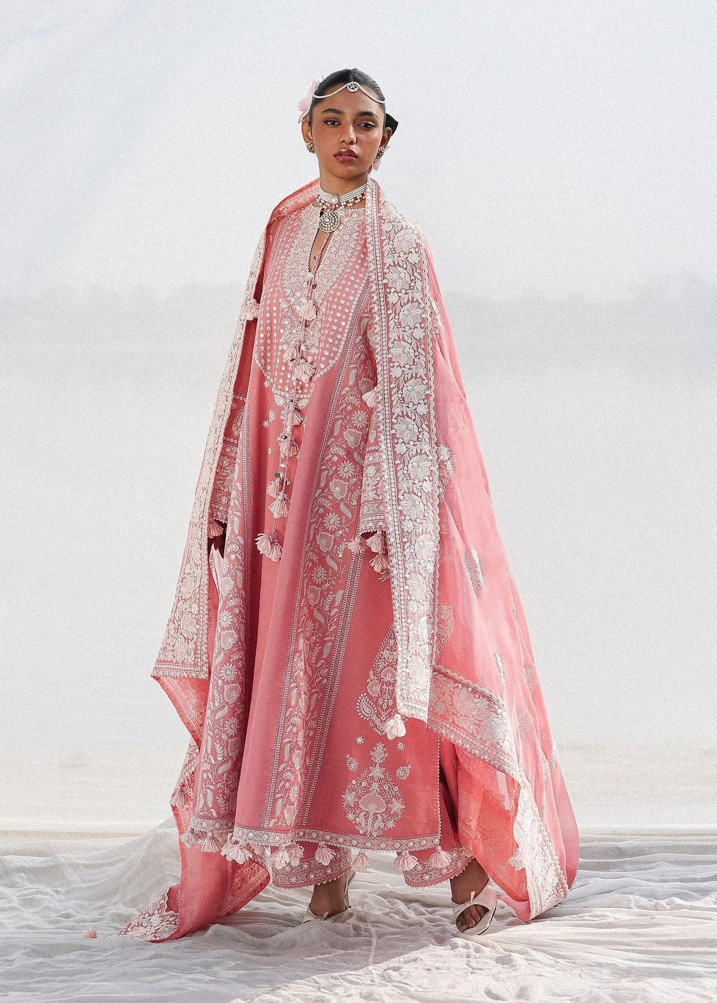 Hussain Rehar White Chiffon – view 4 – Poshaq