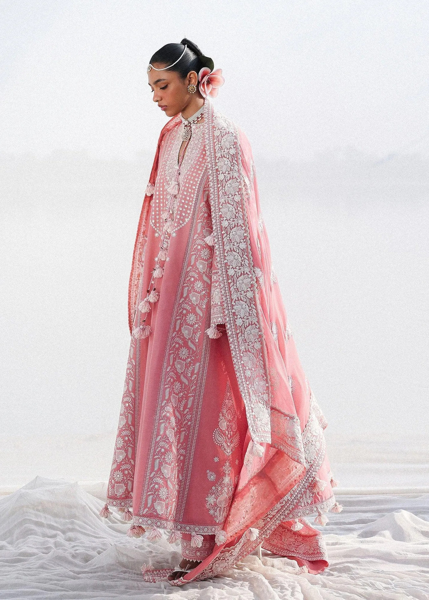 Hussain Rehar White Chiffon – view 5 – Poshaq