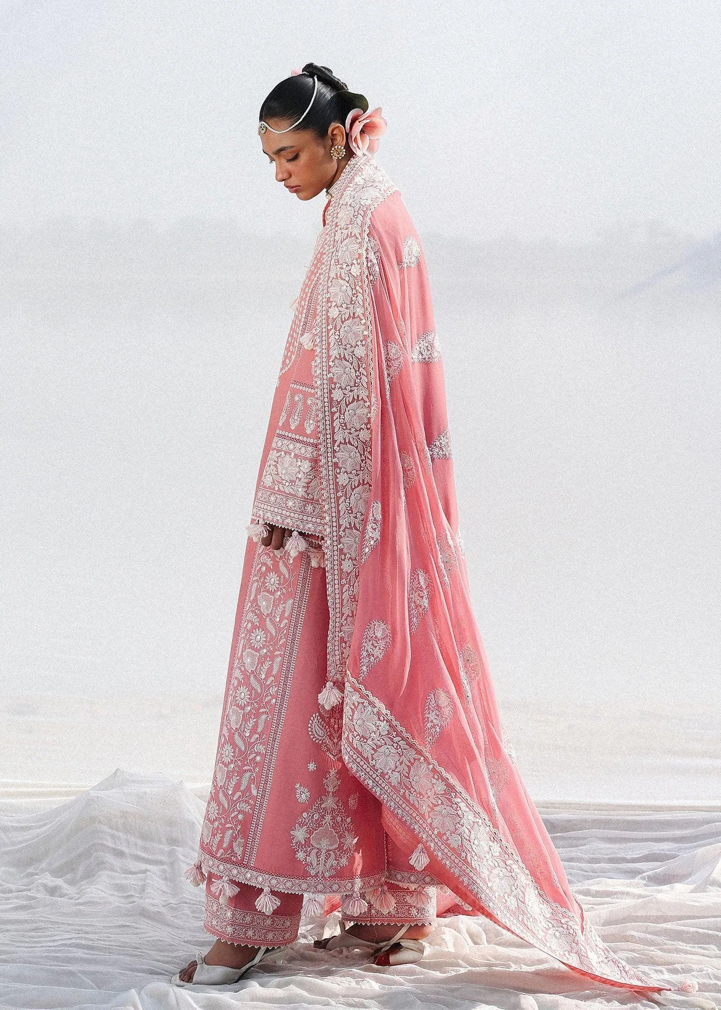 Hussain Rehar White Chiffon – view 6 – Poshaq