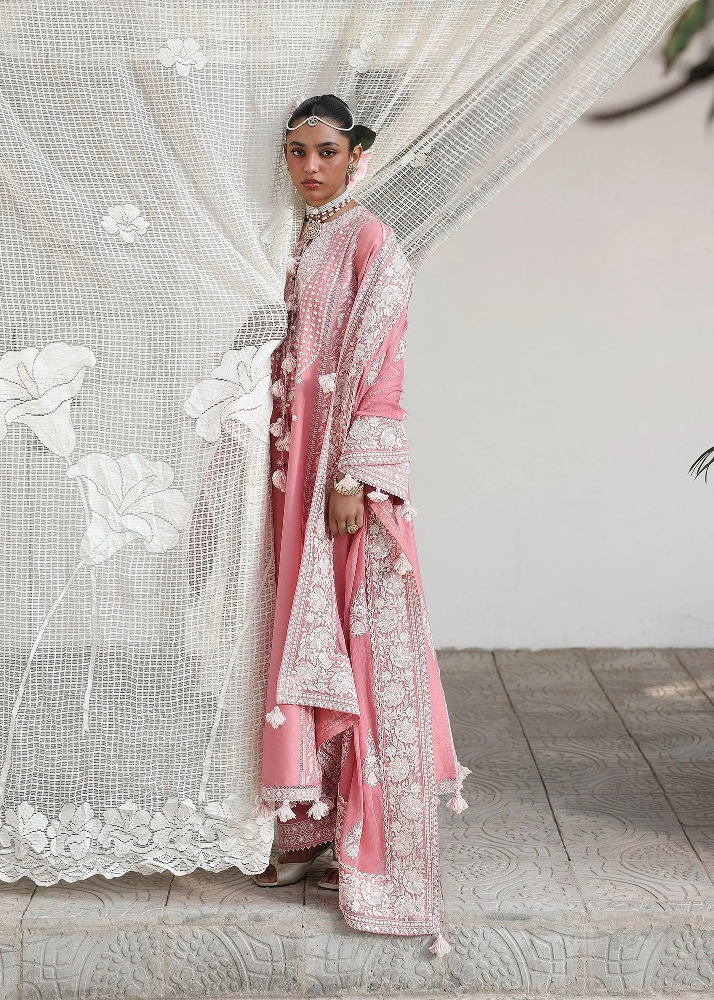 Hussain Rehar White Chiffon – view 7 – Poshaq