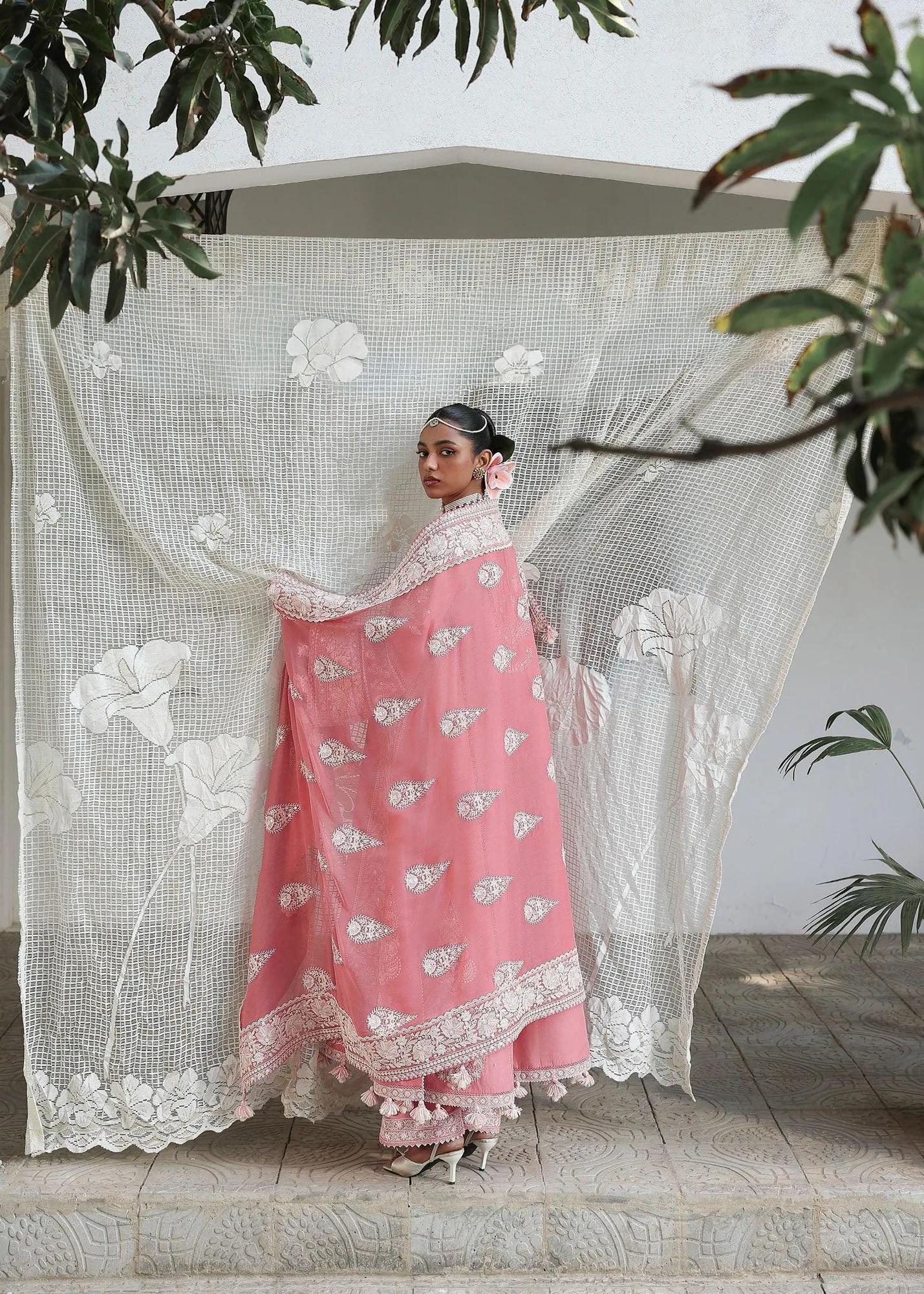 Hussain Rehar White Chiffon – view 8 – Poshaq