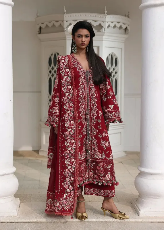 Hussain Rehar White Organza – view 1 – Poshaq