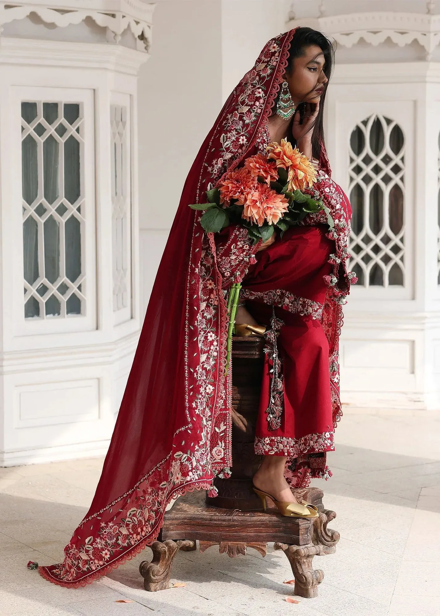 Hussain Rehar White Organza – view 4 – Poshaq