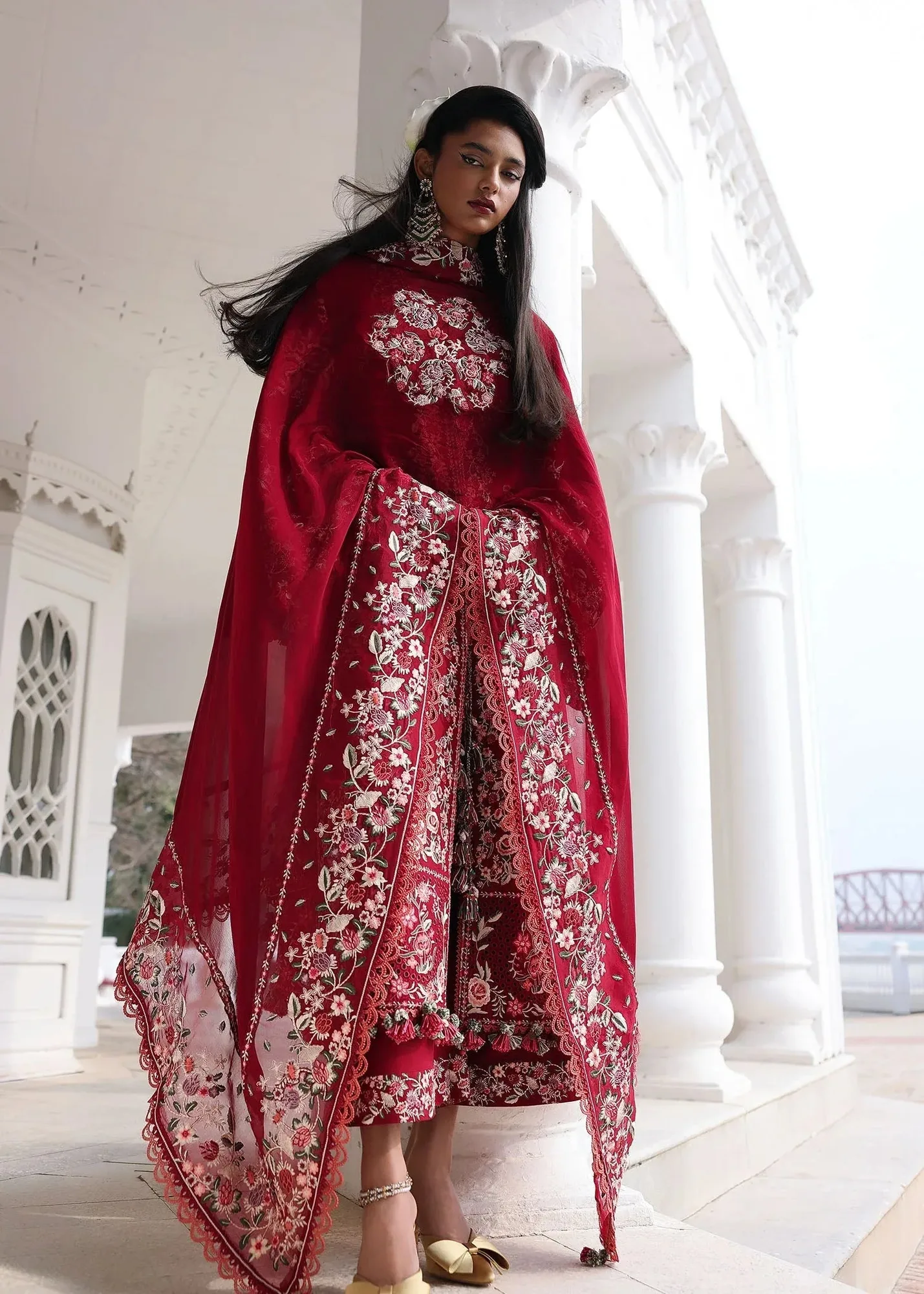 Hussain Rehar White Organza – view 6 – Poshaq