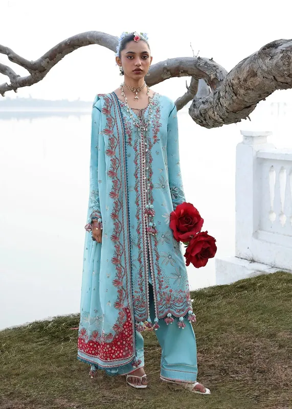 Hussain Rehar White Organza – view 1 – Poshaq