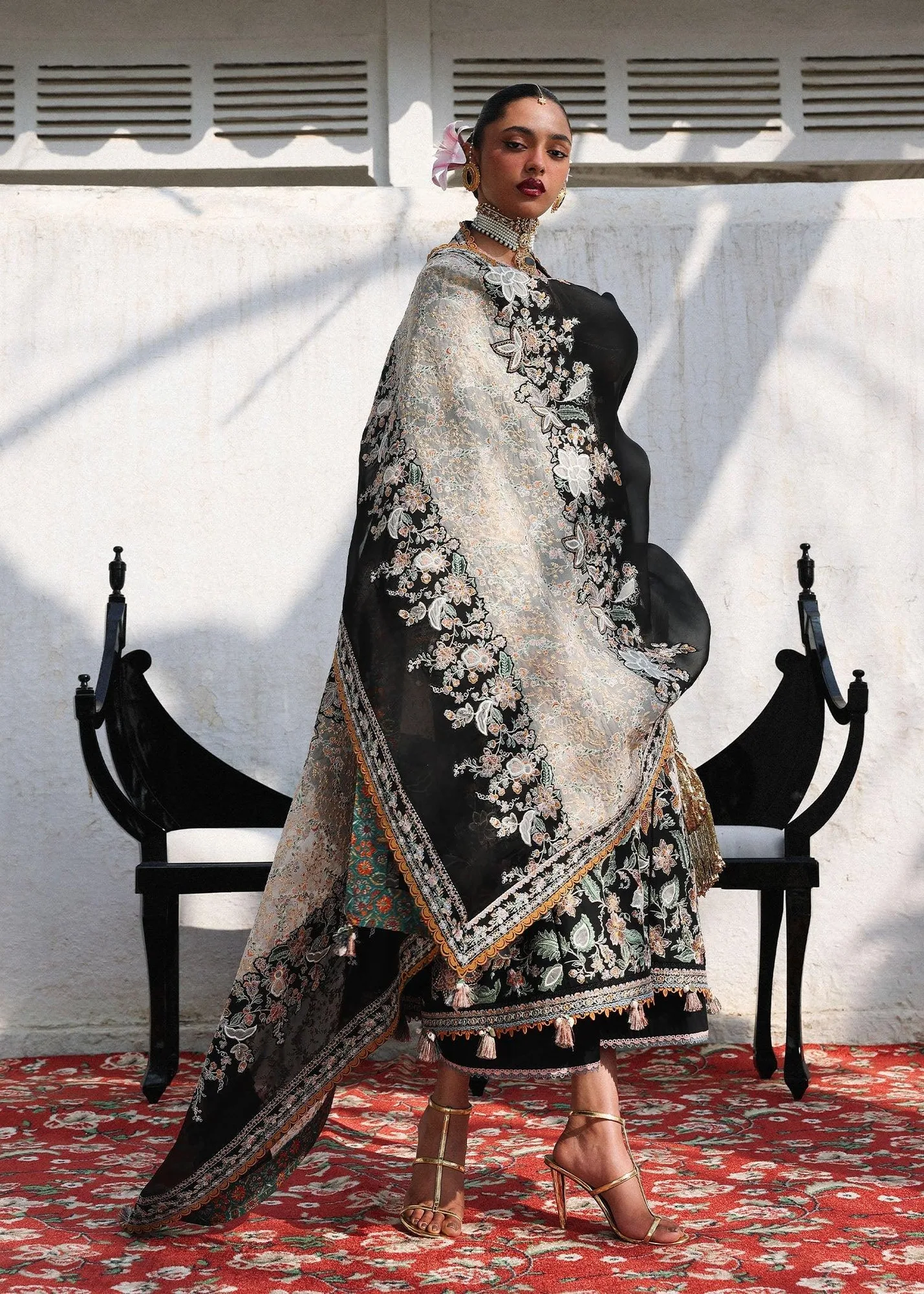 Hussain Rehar Black Organza – view 6 – Poshaq