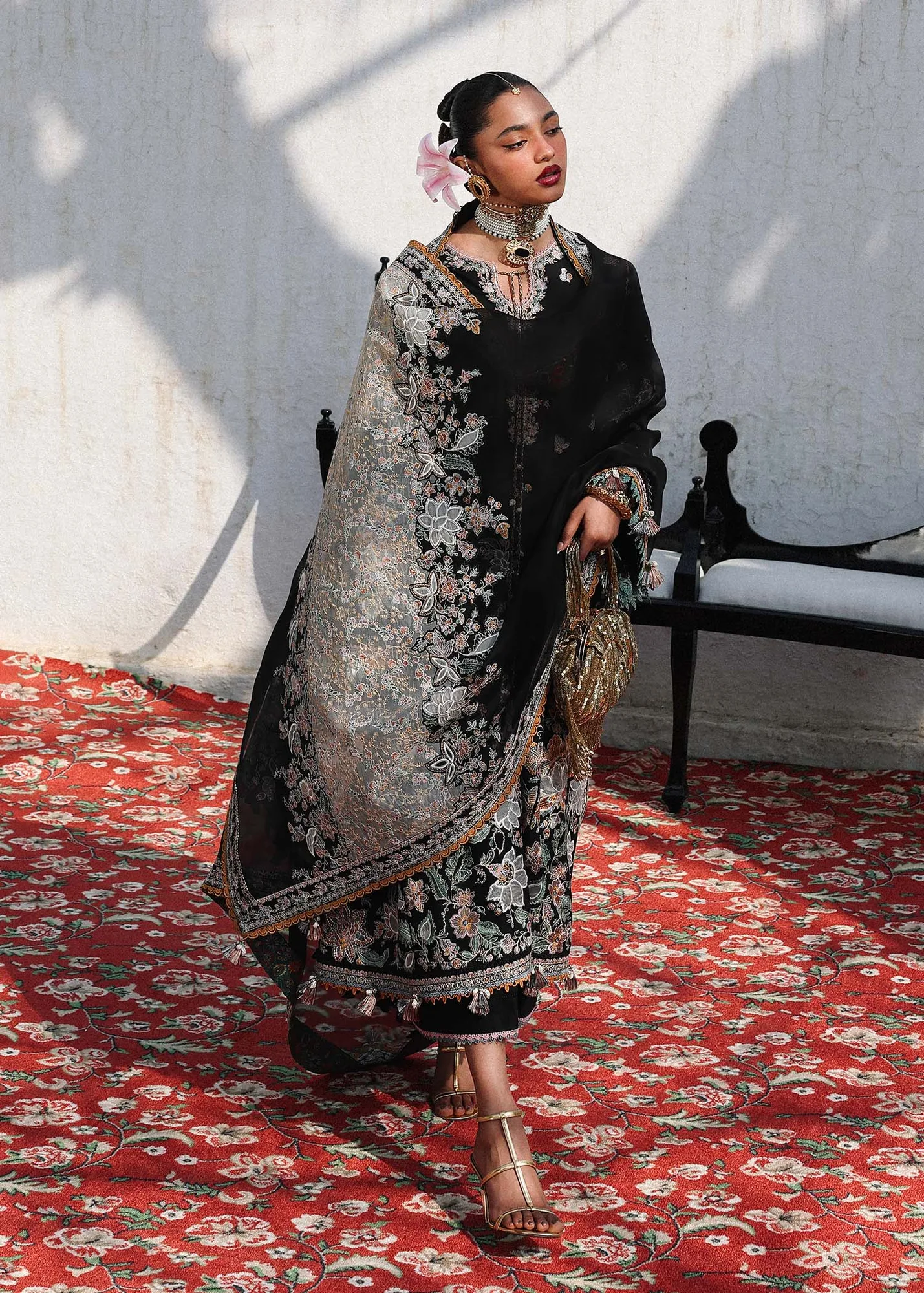 Hussain Rehar Black Organza – view 7 – Poshaq