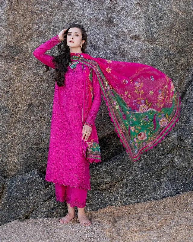 Fiona Fuchsia Organza – view 1 – Poshaq