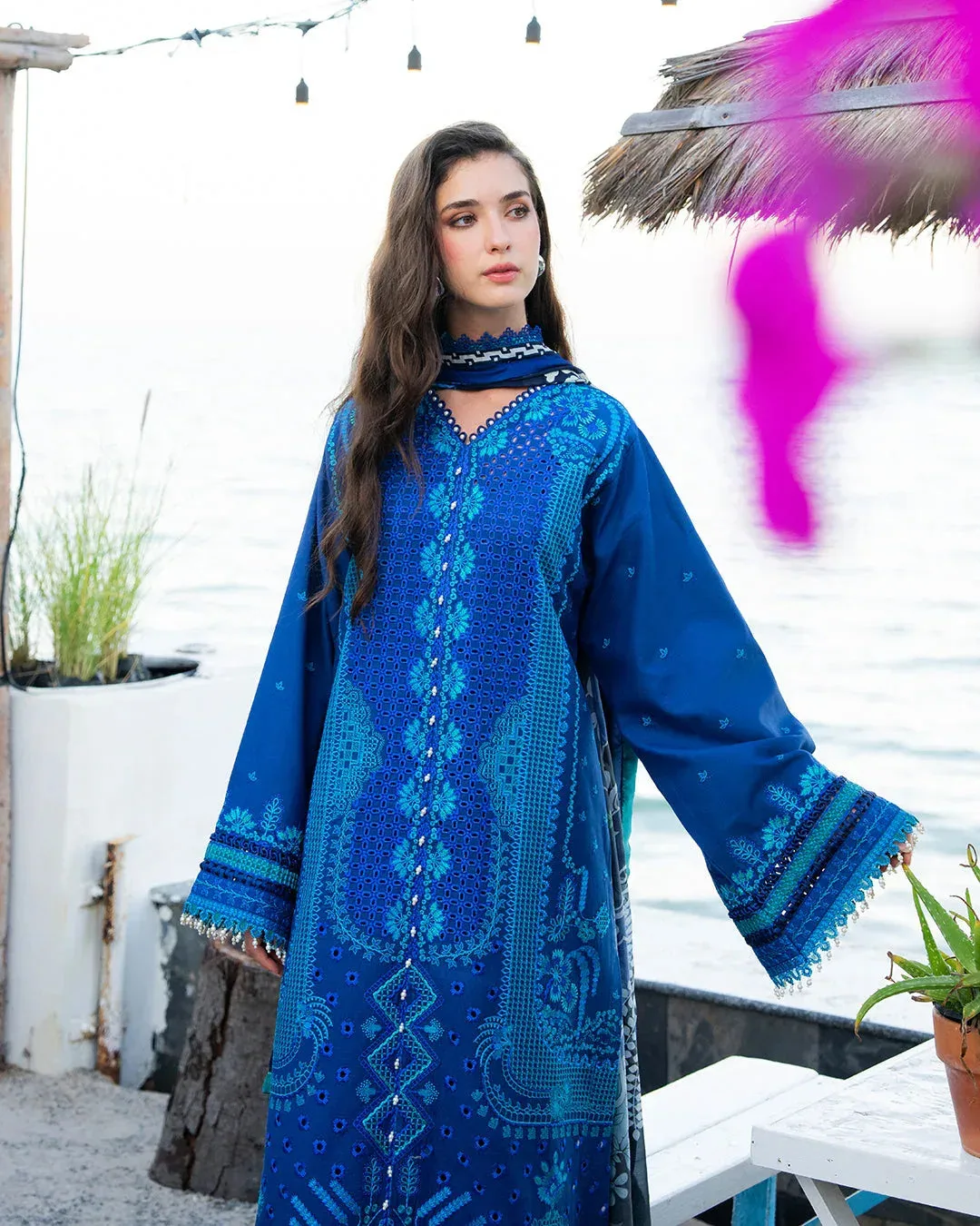 Fiona Blue Organza – view 3 – Poshaq