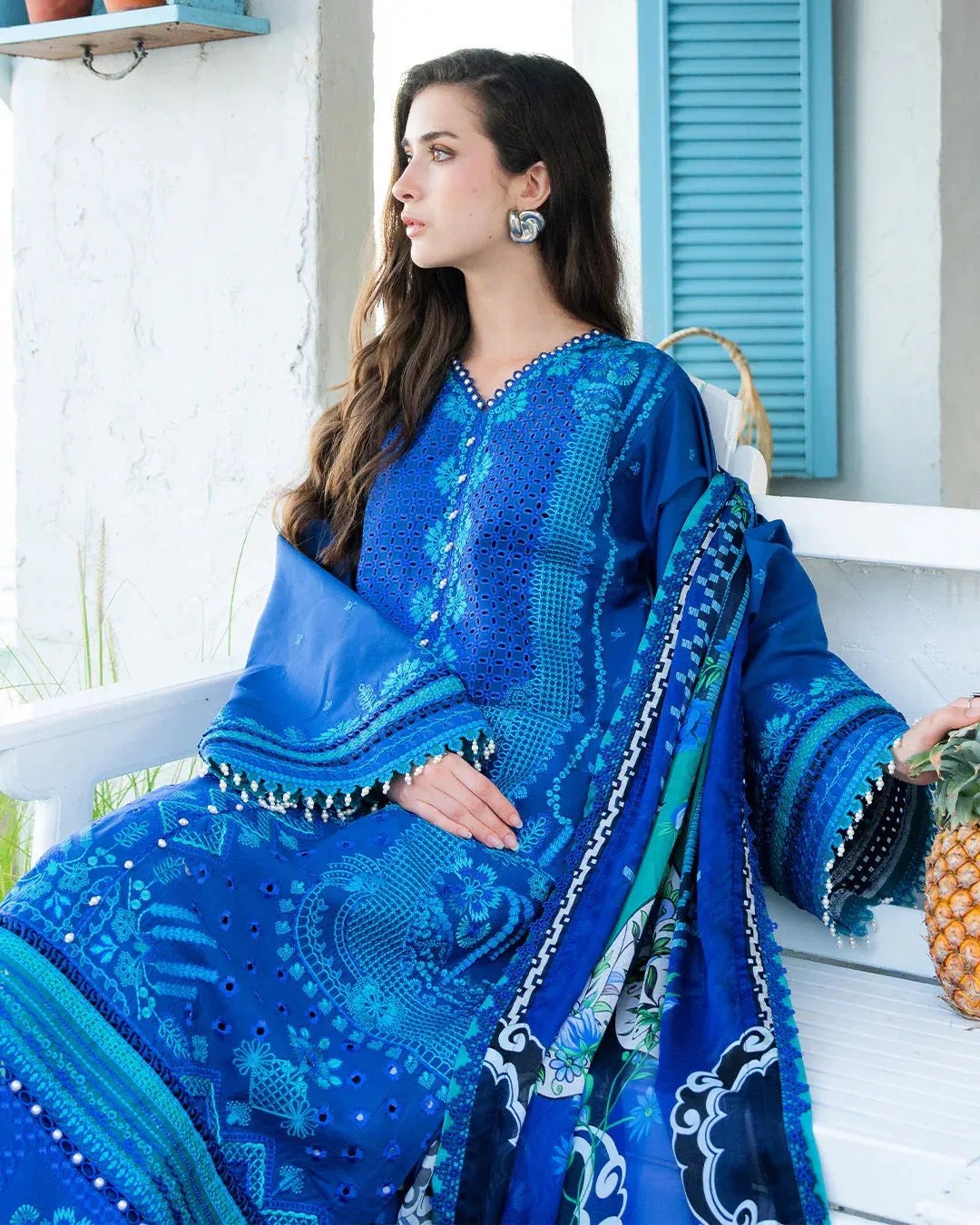 Fiona Blue Organza – view 4 – Poshaq