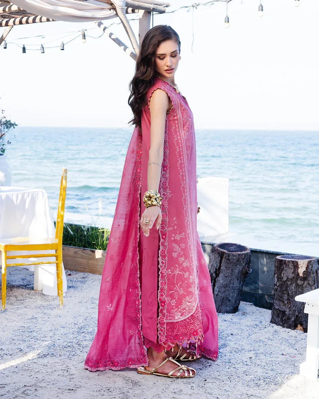 Fiona Coral Organza – view 5 – Poshaq