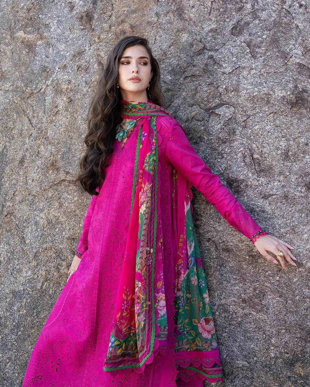 Fiona Fuchsia Organza – view 2 – Poshaq