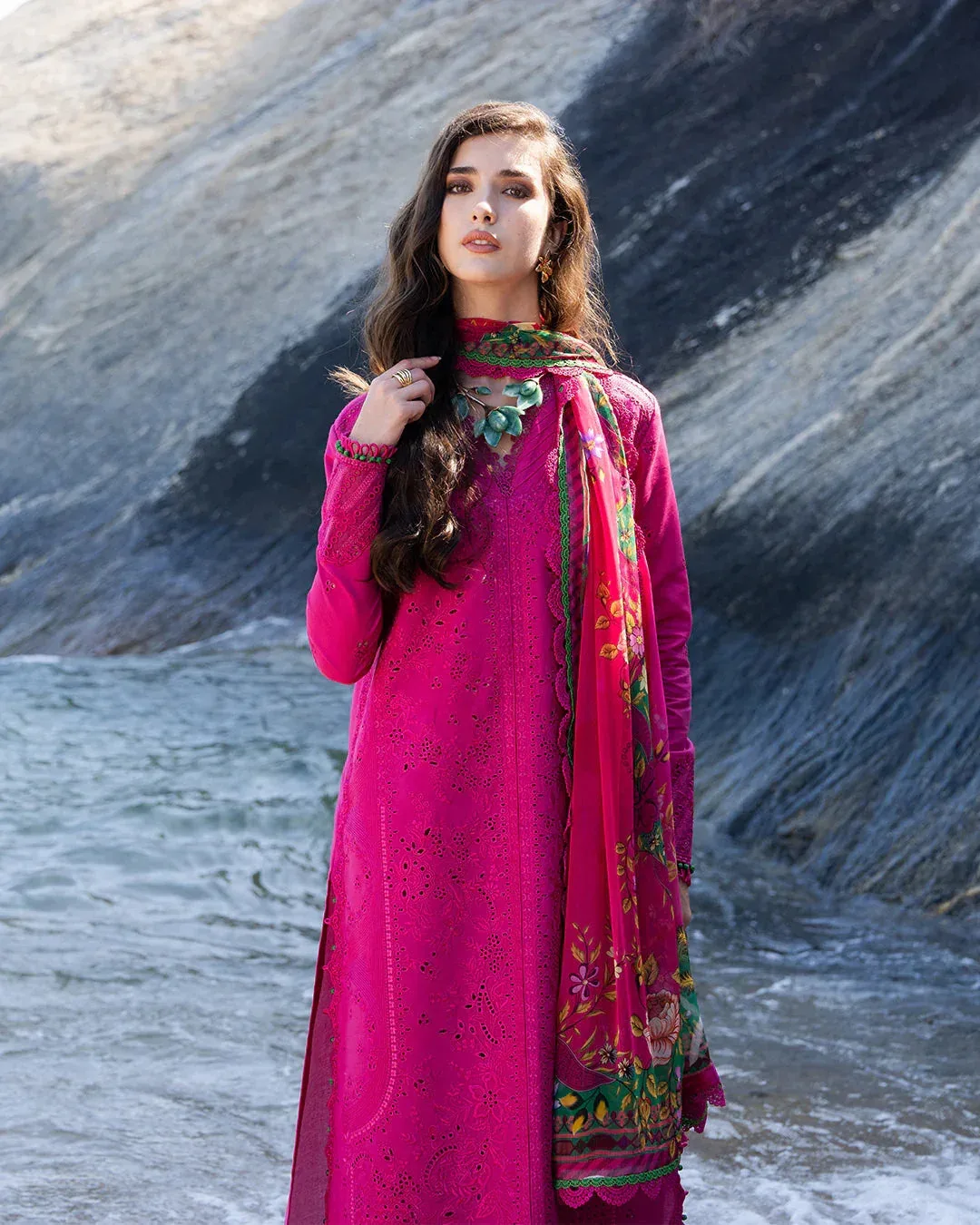 Fiona Fuchsia Organza – view 3 – Poshaq