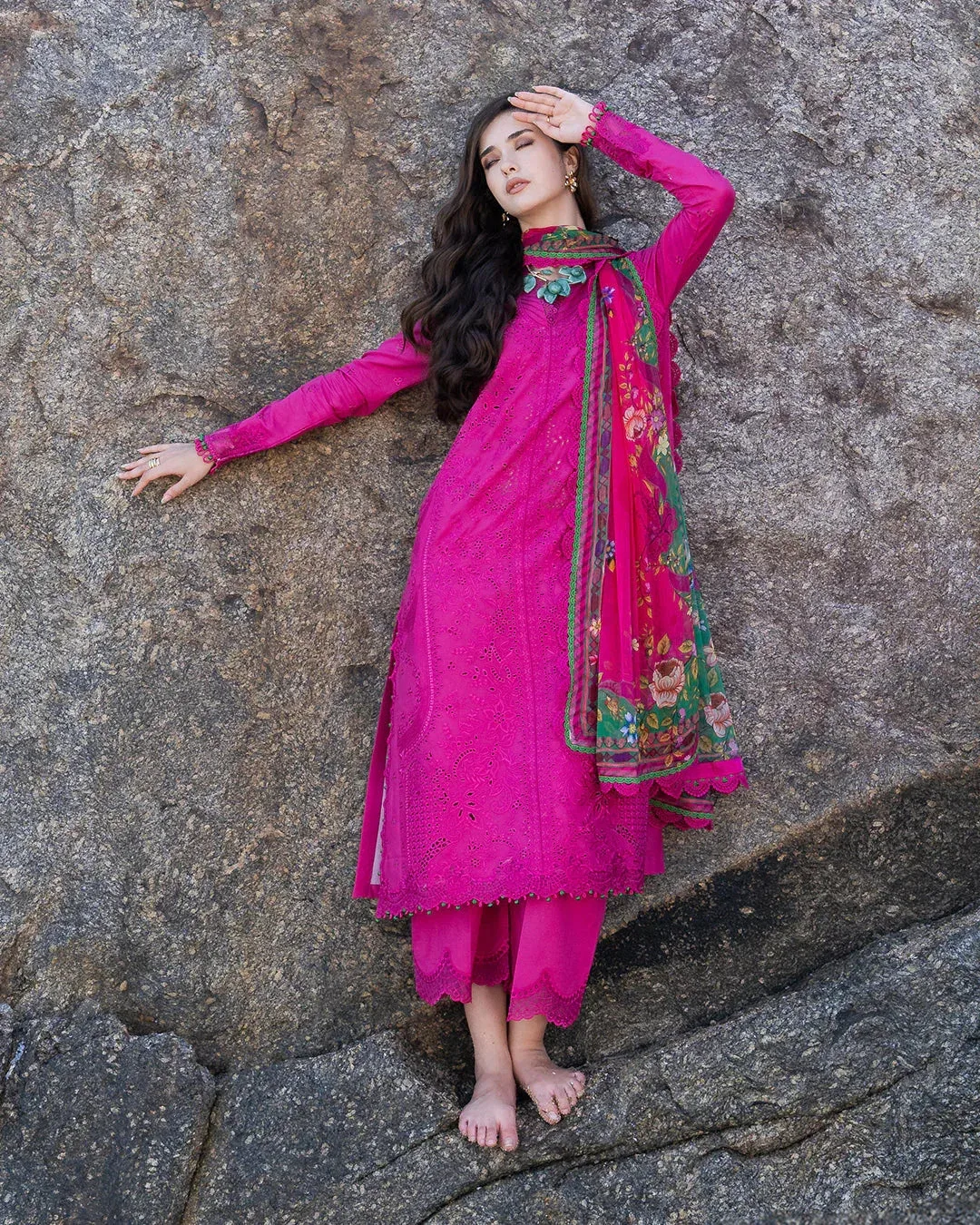 Fiona Fuchsia Organza – view 4 – Poshaq