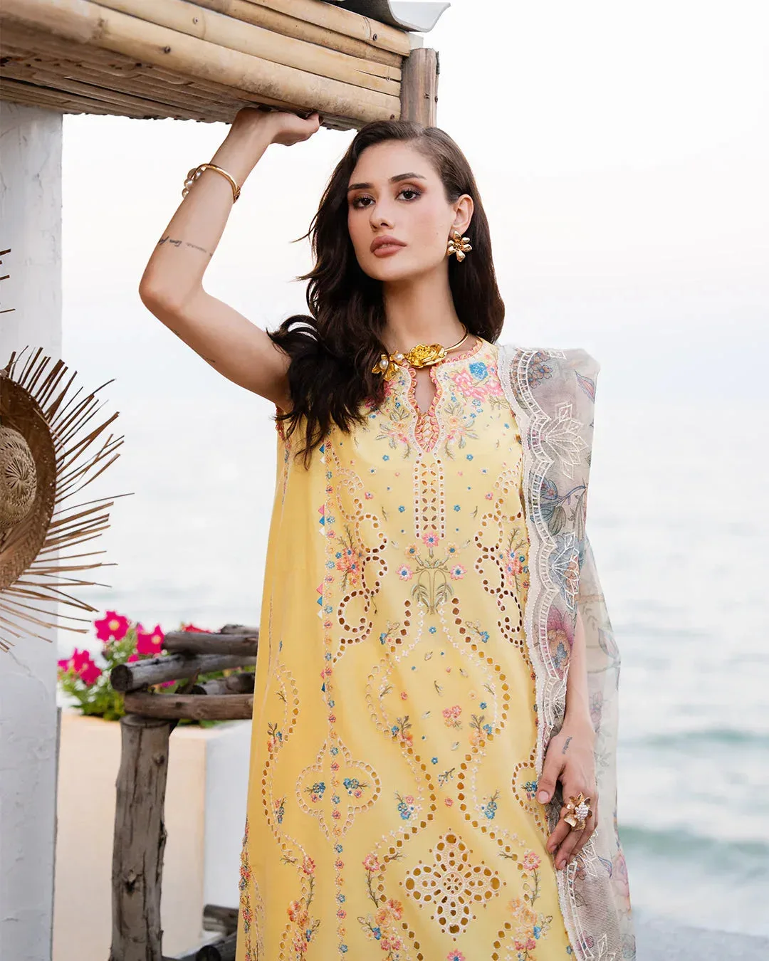 Fiona Yellow Organza – view 3 – Poshaq