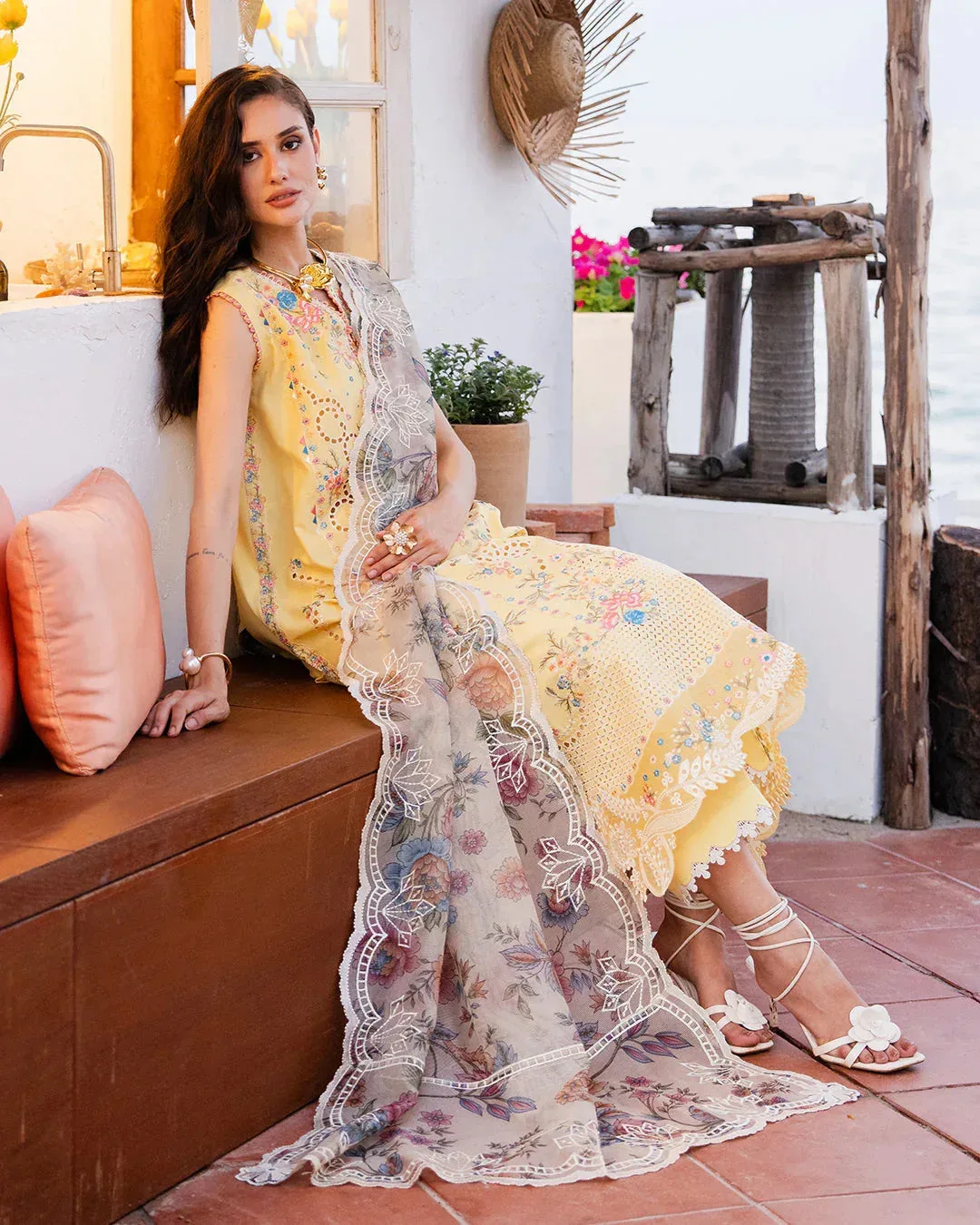 Fiona Yellow Organza – view 4 – Poshaq