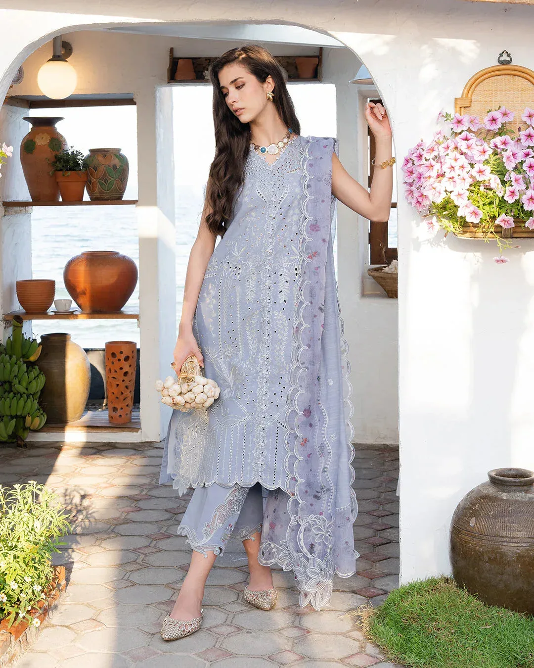 Fiona Grey Organza – view 1 – Poshaq