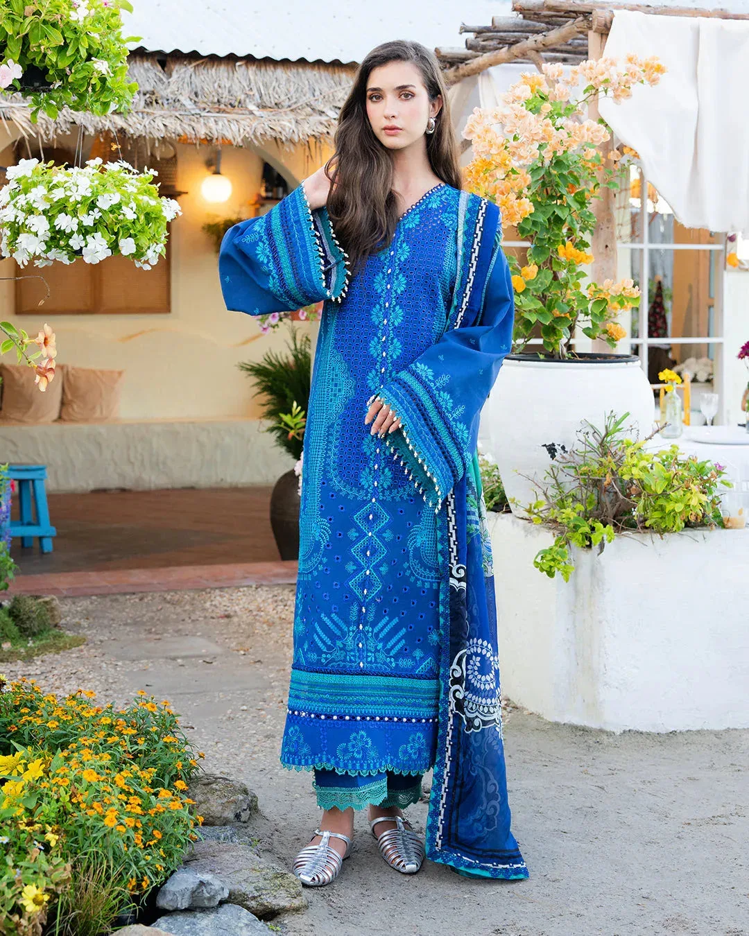 Fiona Blue Organza – view 2 – Poshaq