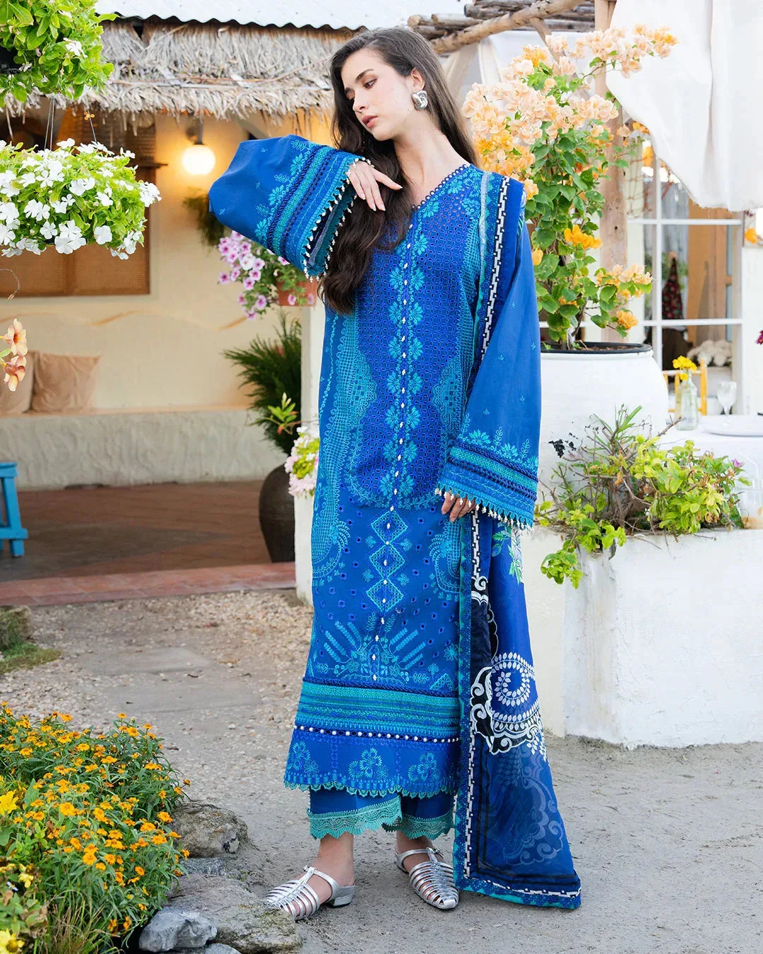 Fiona Blue Organza – view 5 – Poshaq