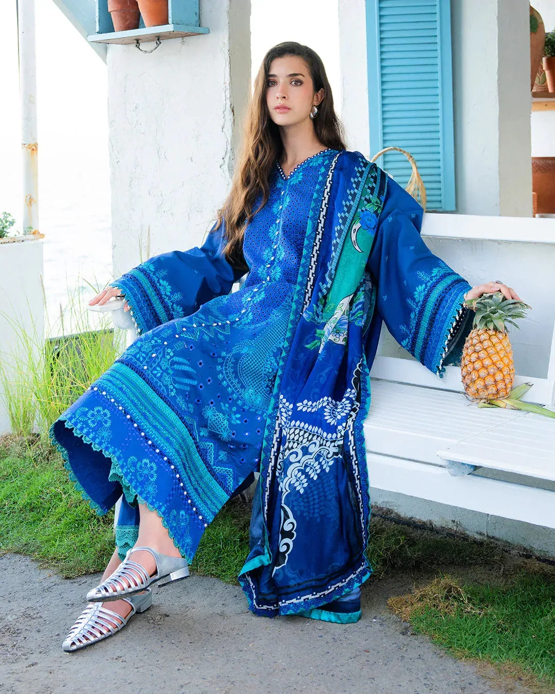Fiona Blue Organza – view 6 – Poshaq
