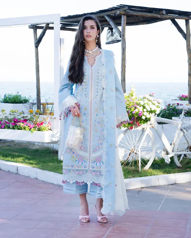 Fiona Blue Organza – view 1 – Poshaq