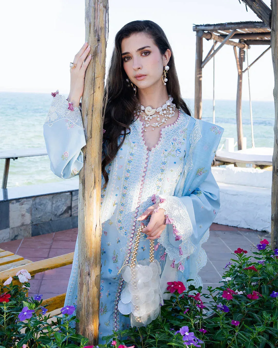 Fiona Blue Organza – view 2 – Poshaq